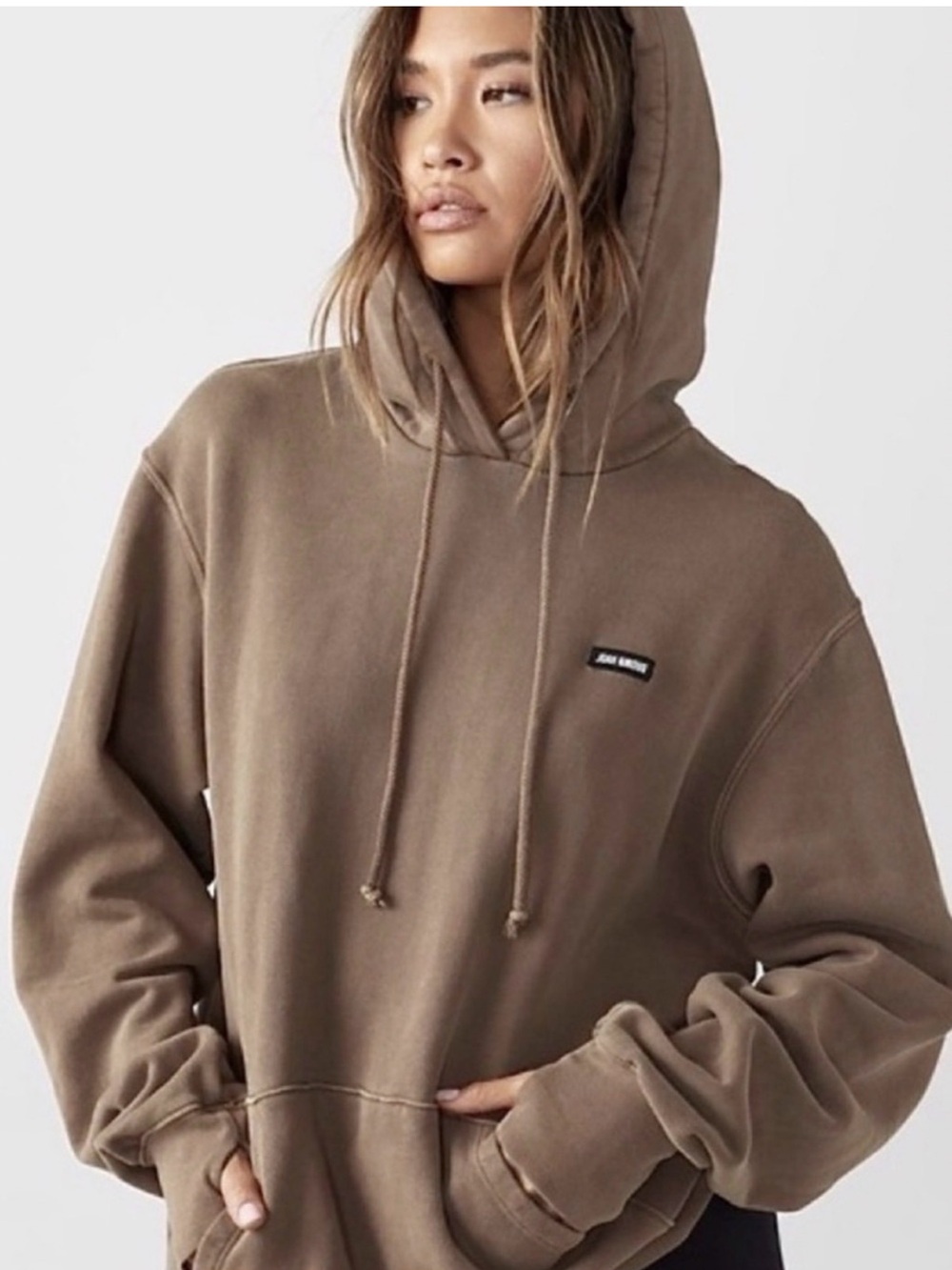 Joah Brown Empire Pull Over Hoodie Washed Cocoa Brown One Size